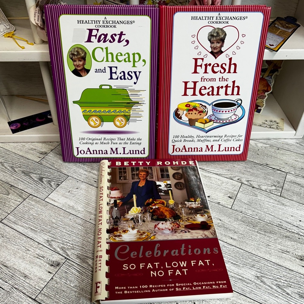 Cookbook Lot: Healthy Exchanges JoAnna M Lund, Low Fat Recipes Betty Rohde